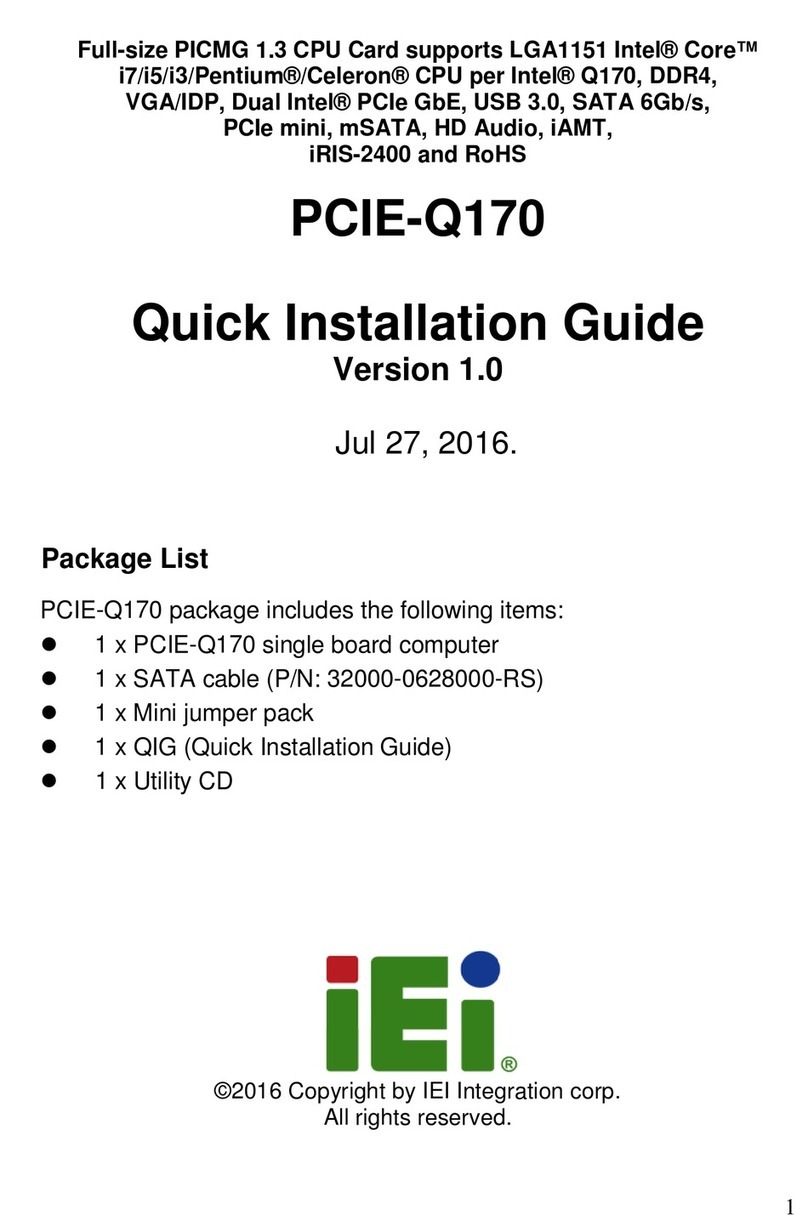 IEI Technology PCIE-Q170 User manual