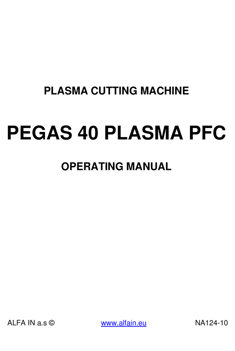 Alfain PEGAS 40 PLASMA PFC User manual Alfain PEGAS 40 PLASMA PFC User manual