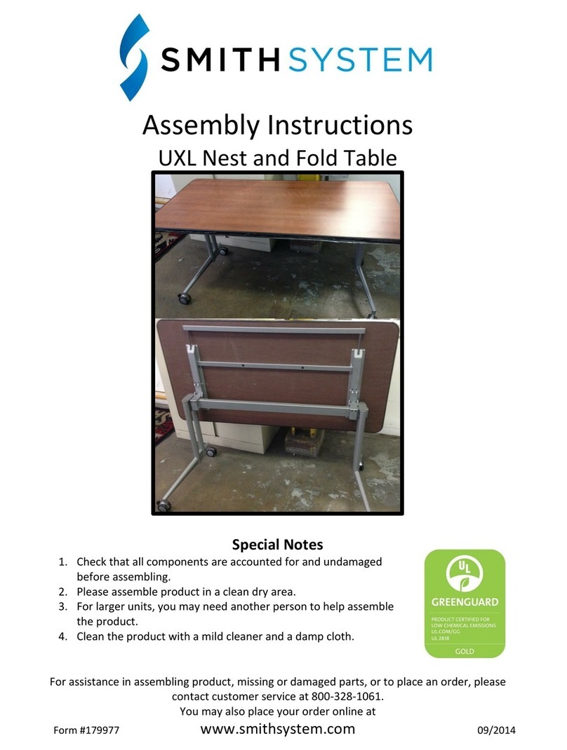 SMITH SYSTEM UXL Nest and Fold Table User manual