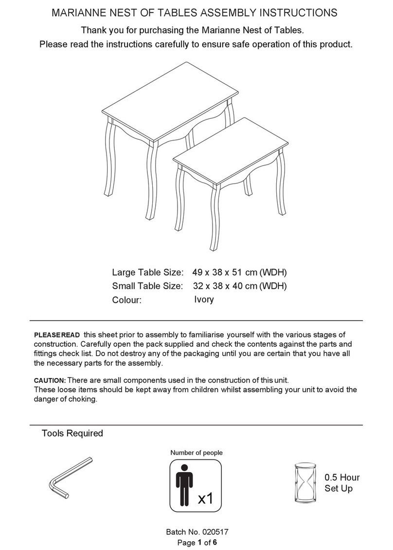 GFW Marianne Nest of Tables User manual GFW Marianne Nest of Tables User manual