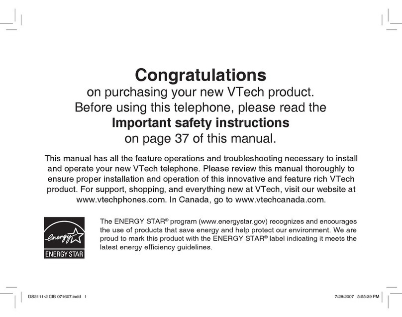 V-tech DS3111-2 - DECT 6.0 Cordless Phone User manual