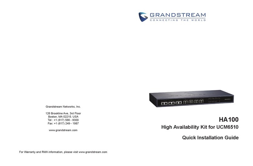 Grandstream Networks HA100 Quick installation guide