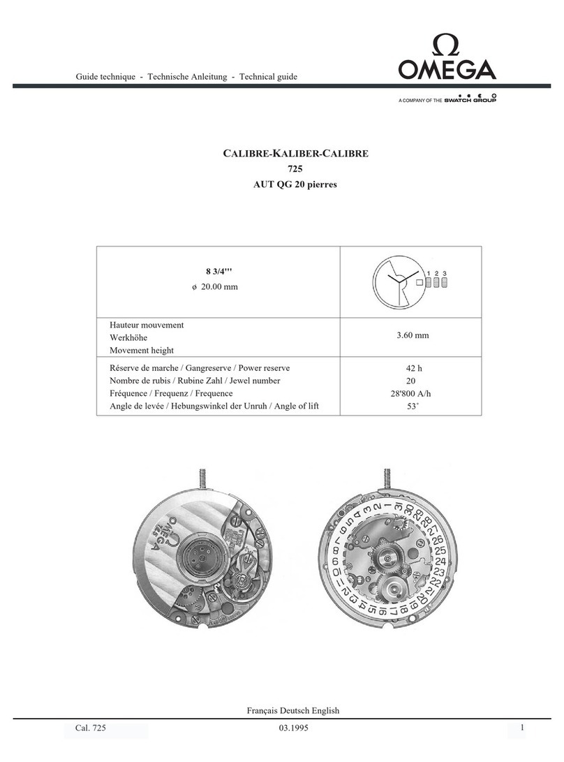Omega CALIBRE 725 Quick start guide