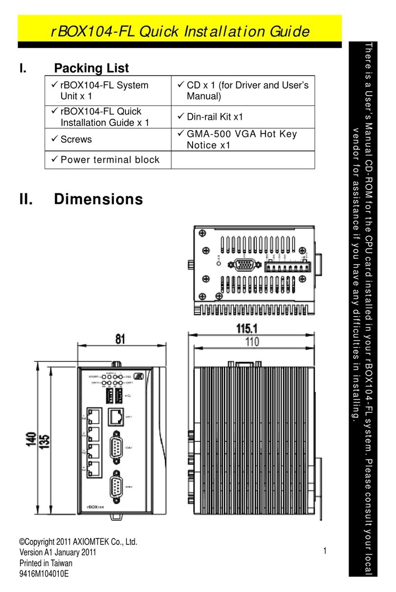 AXIOMTEK rBOX104-FL User manual AXIOMTEK rBOX104-FL User manual