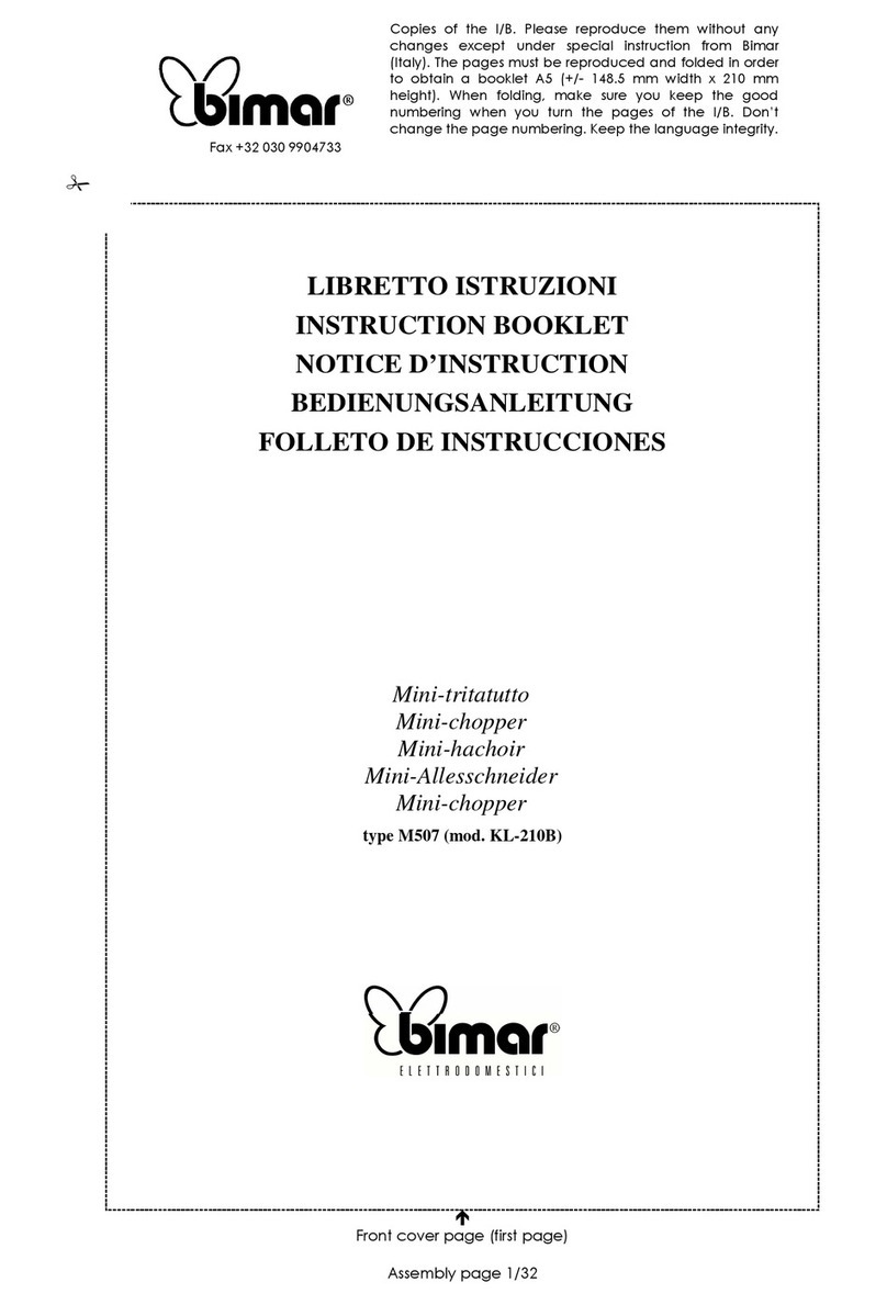 Bimar M507 Instruction booklet