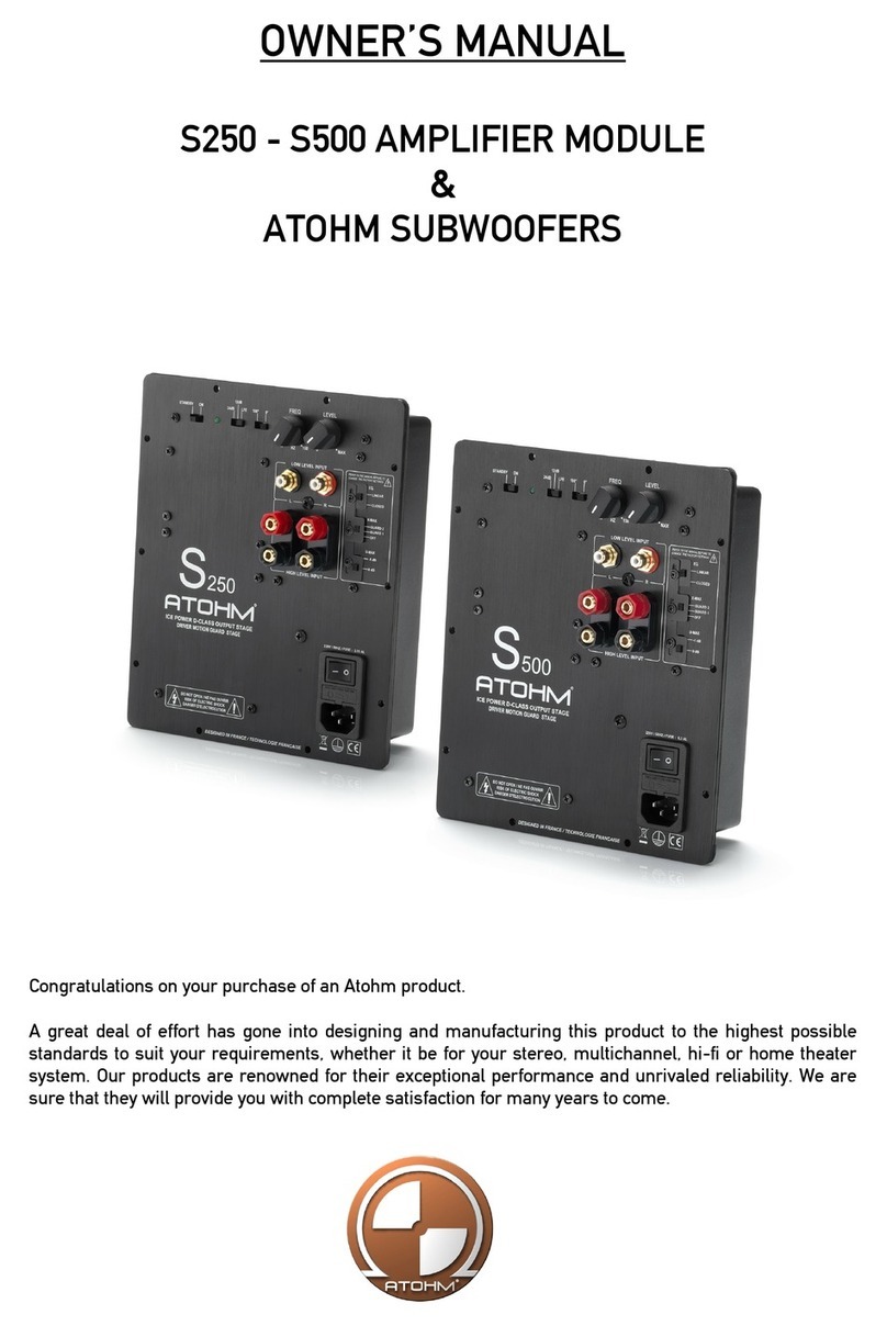 Atohm S250 owner's manual