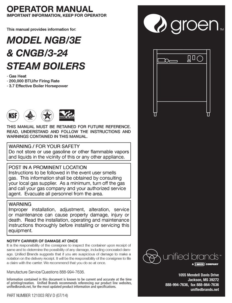 Groen NGB/3/E Series Operator's manual