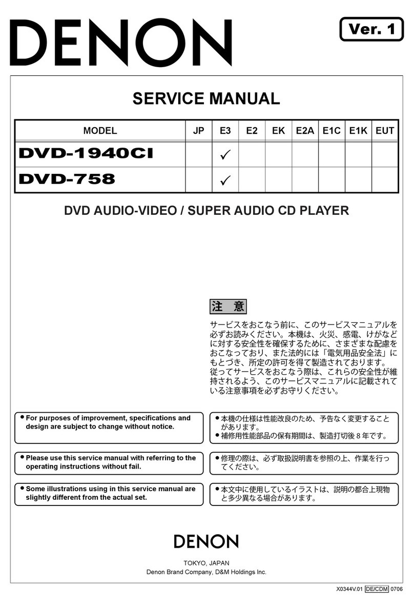 Denon DVD758 - DVD 758 Player User manual