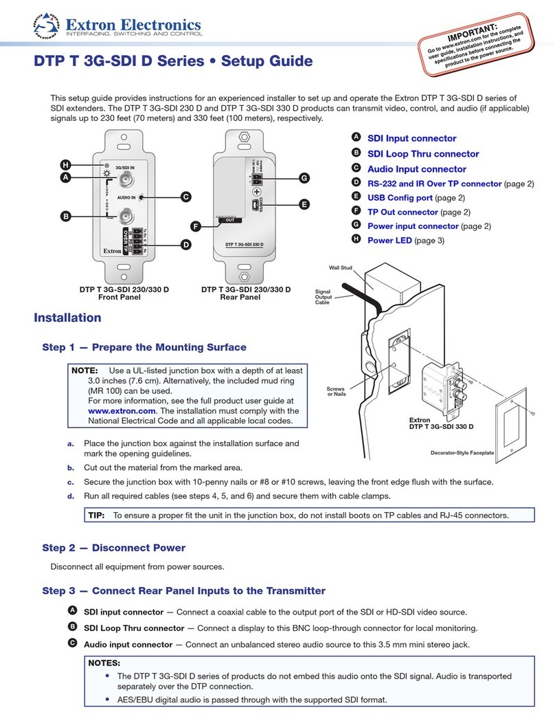 Extron electronics DTP T 3G-SDI 230 D User manual