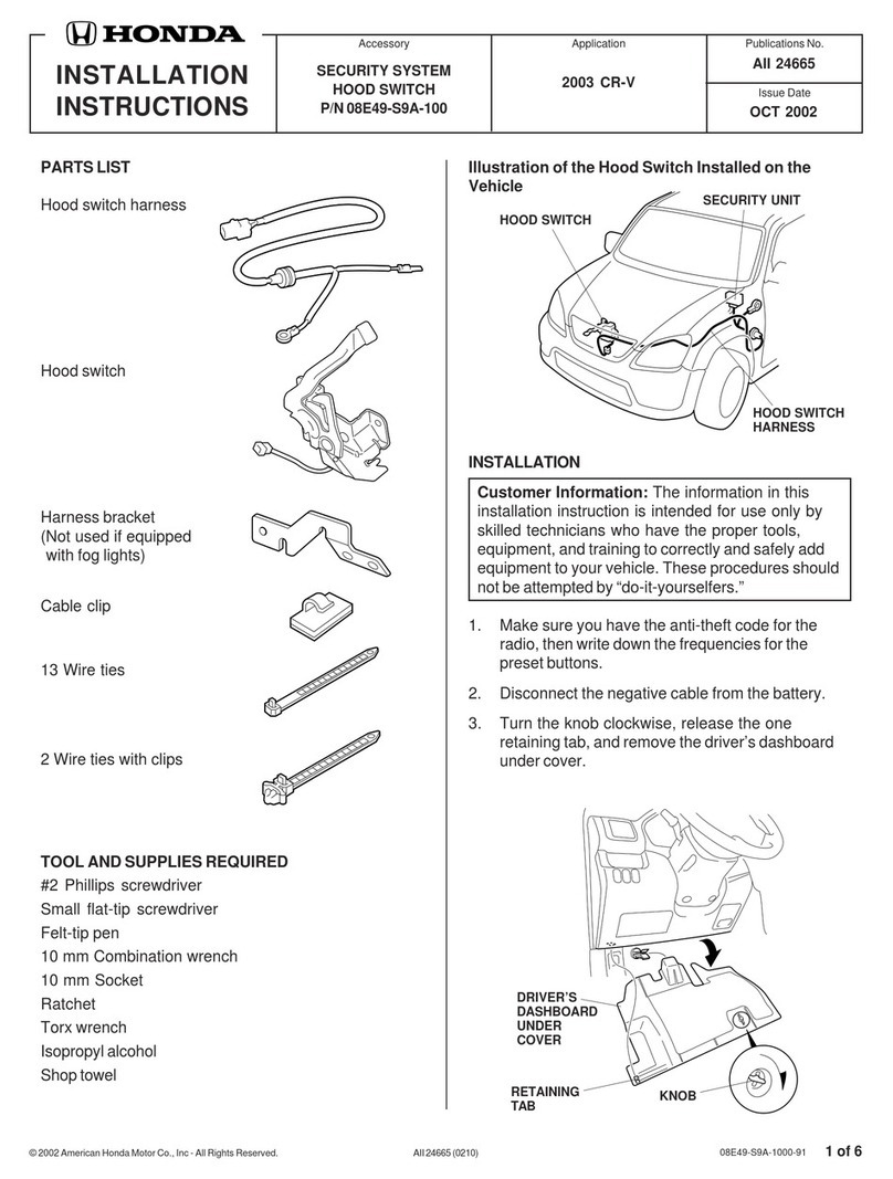 Honda 08E49-S9A-100 installation instructions