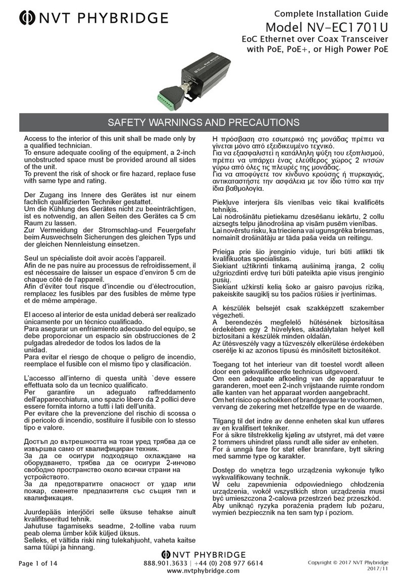 NVT NV-EC1701U installation guide