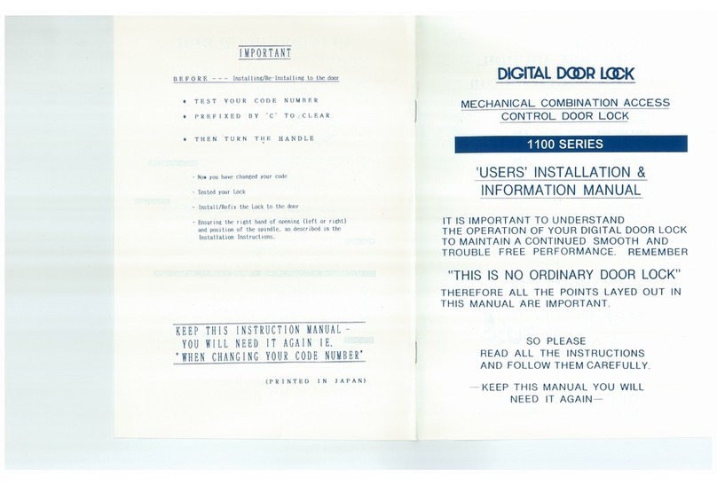 LOCKEY 1100 Series Users installation & information manual