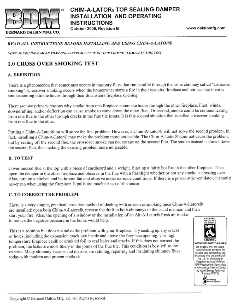 Bernard Dalsin CHIM-A-LATOR Installation and operating instruction