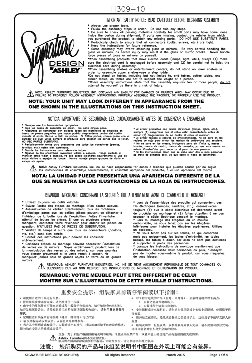 Signature Design by Ashley H309-10 User manual