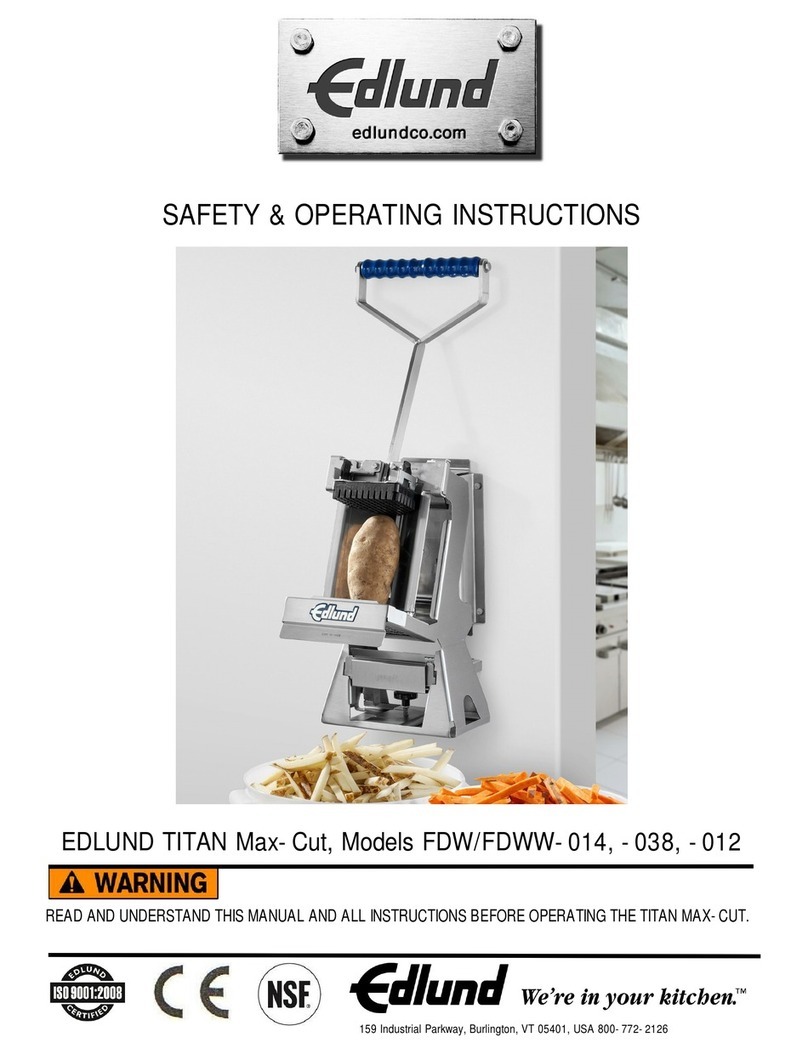EDLUND FDW-014 Safety & Operating Instructions