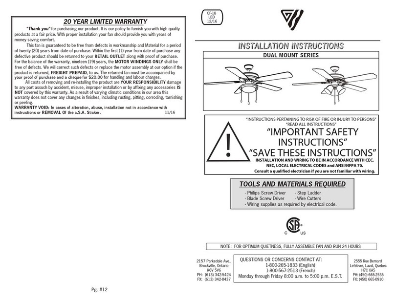 Canarm DUAL MOUNT series installation instructions
