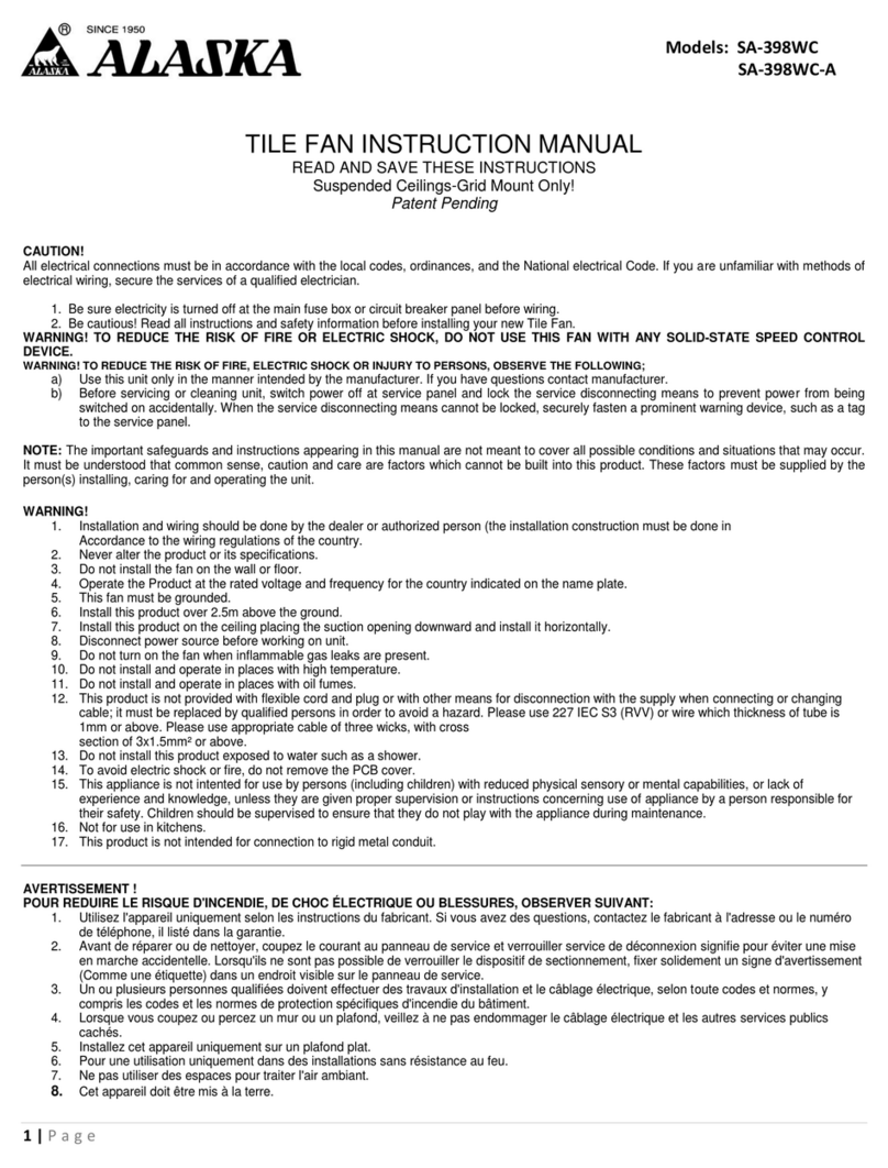 ALASKA ELECTRIC SA-398WC instruction manual