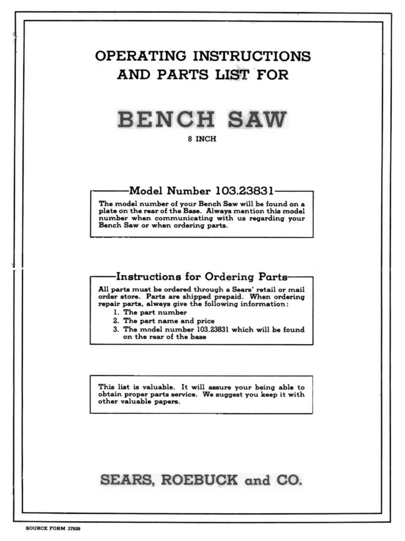 Sears, Roebuck and Co. 103.23831 Operating instructions and parts list