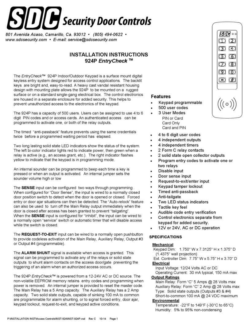 SDC 924P EntryCheck User manual