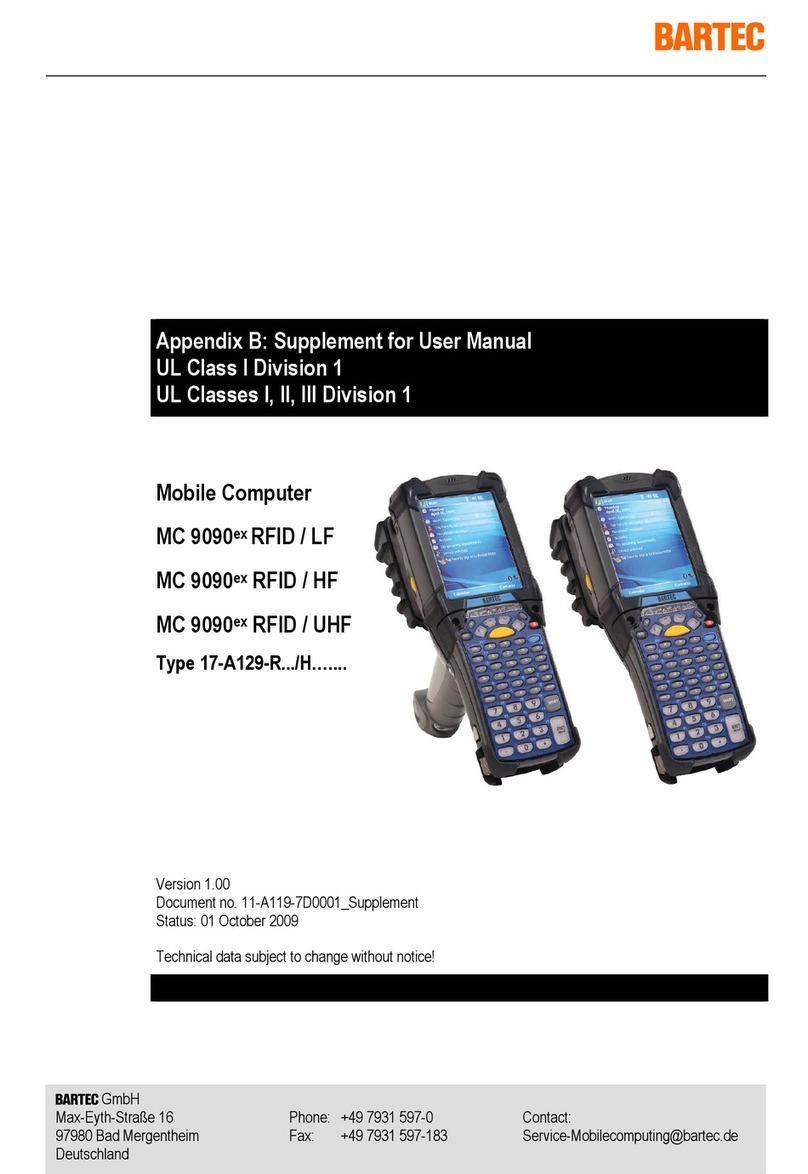 Bartec MC 9090ex RFID / LF User manual Bartec MC 9090ex RFID / LF User manual
