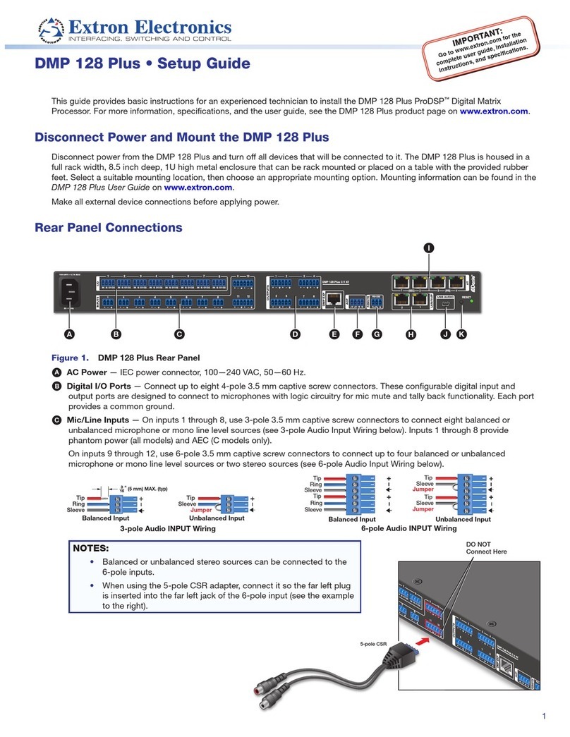 Extron electronics DMP 128 Plus Setup guide