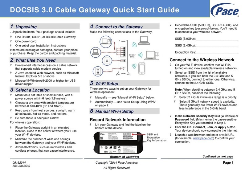 Pace D5001 User manual