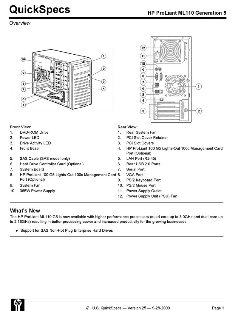 HP ProLiant ML110 Generation 5 User instructions