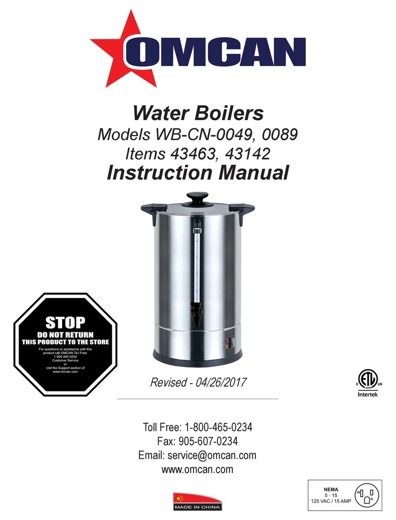 Omcan WB-CN-0049 instruction manual