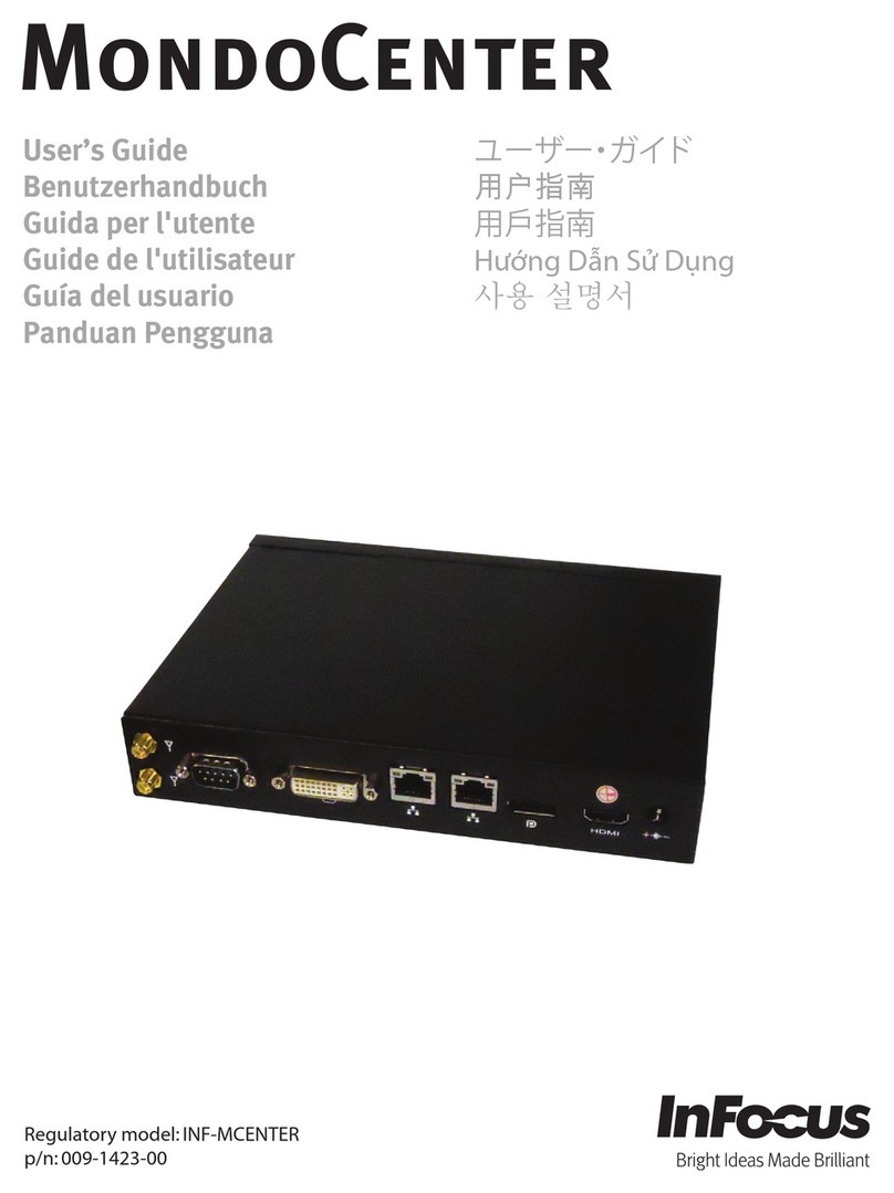 InFocus MondoCenter User manual