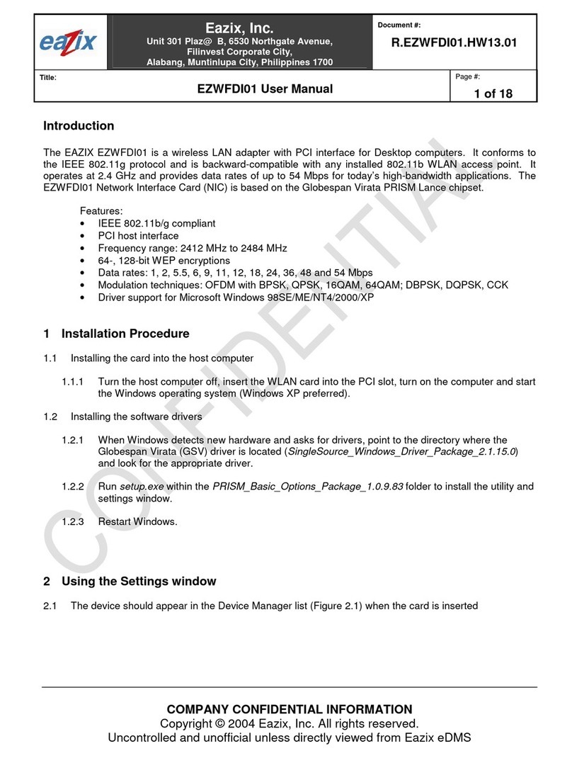 Eazix EZWFDI01 user manual