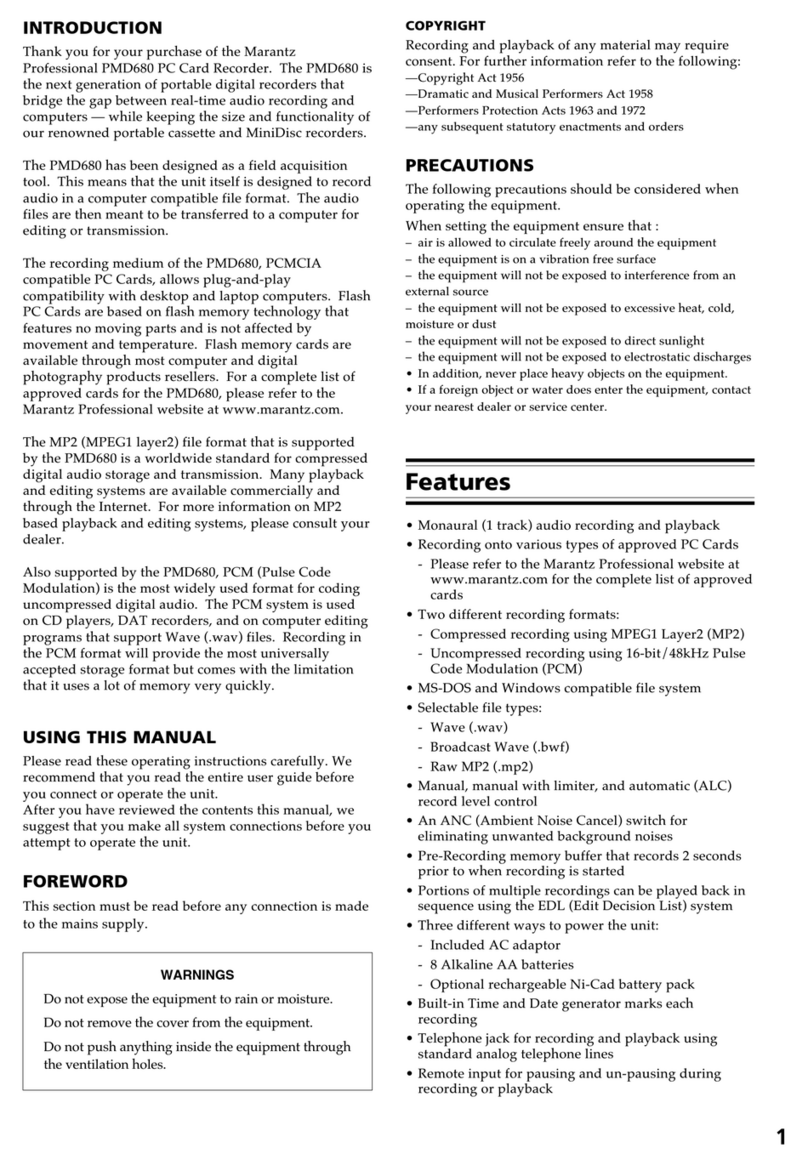 Marantz PMD680 User manual