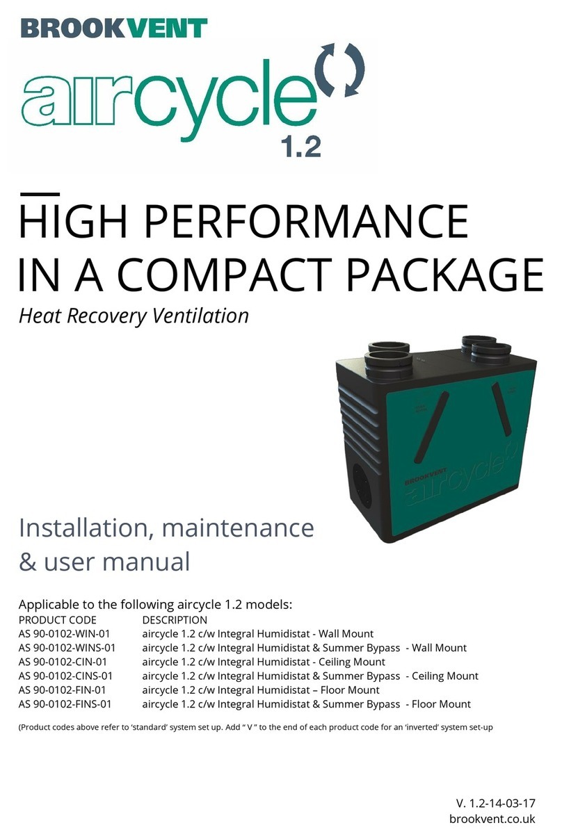 BrookVent AS 90-0102-WIN-01 Installation, maintenance and user manual