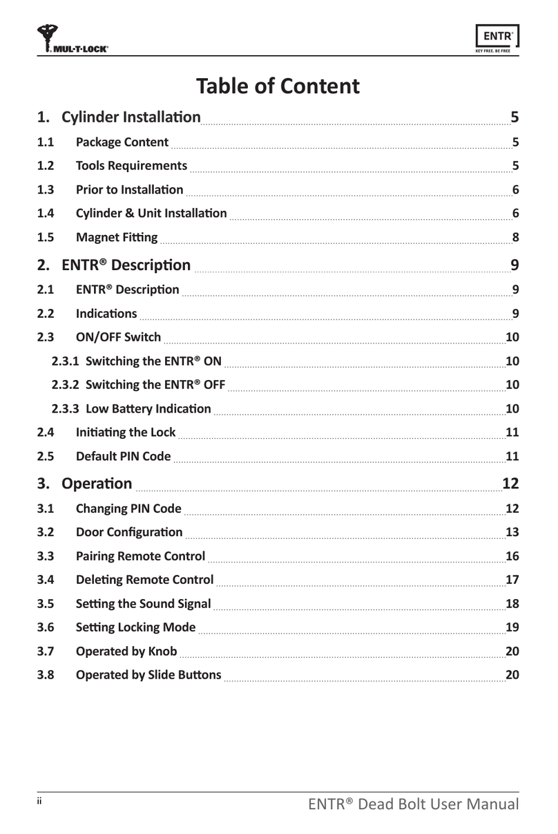 Mul-t-lock Entr user manual Mul-t-lock Entr user manual