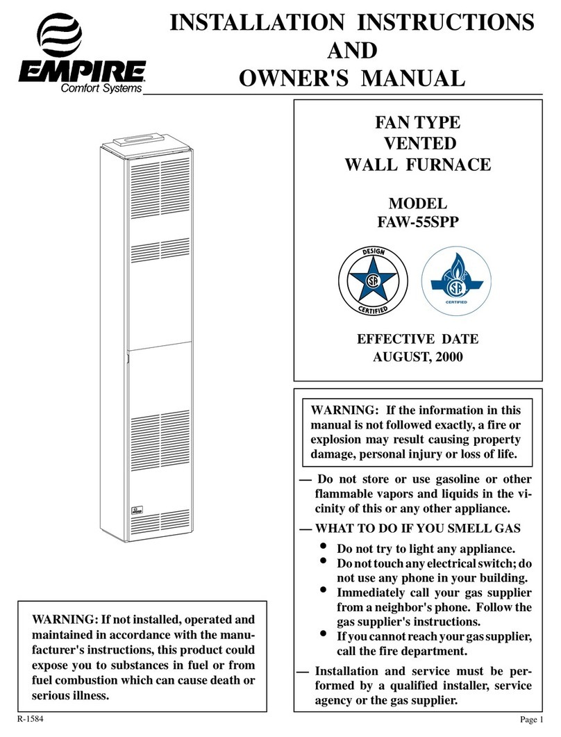 Empire Comfort Systems FAW-55SPP Installation instructions and owner's manual