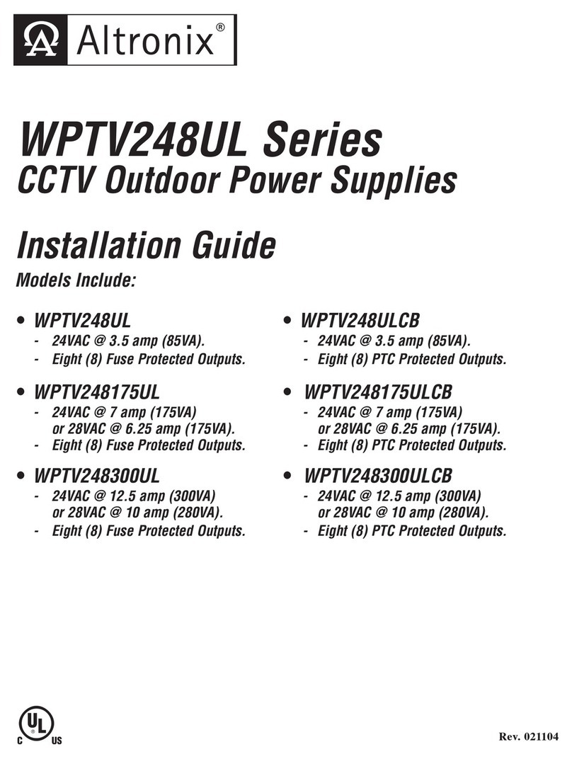 Altronix WPTV248UL Series User manual