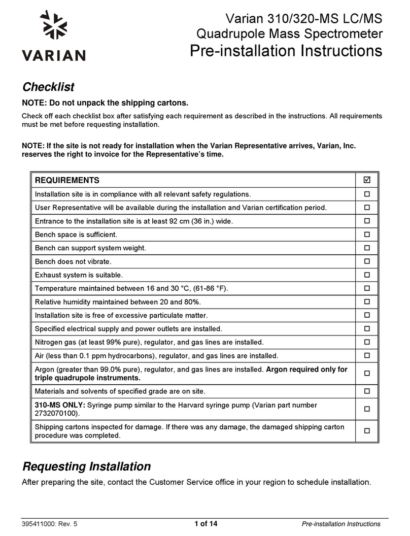Agilent Technologies varian 310-MS LC/MS User manual