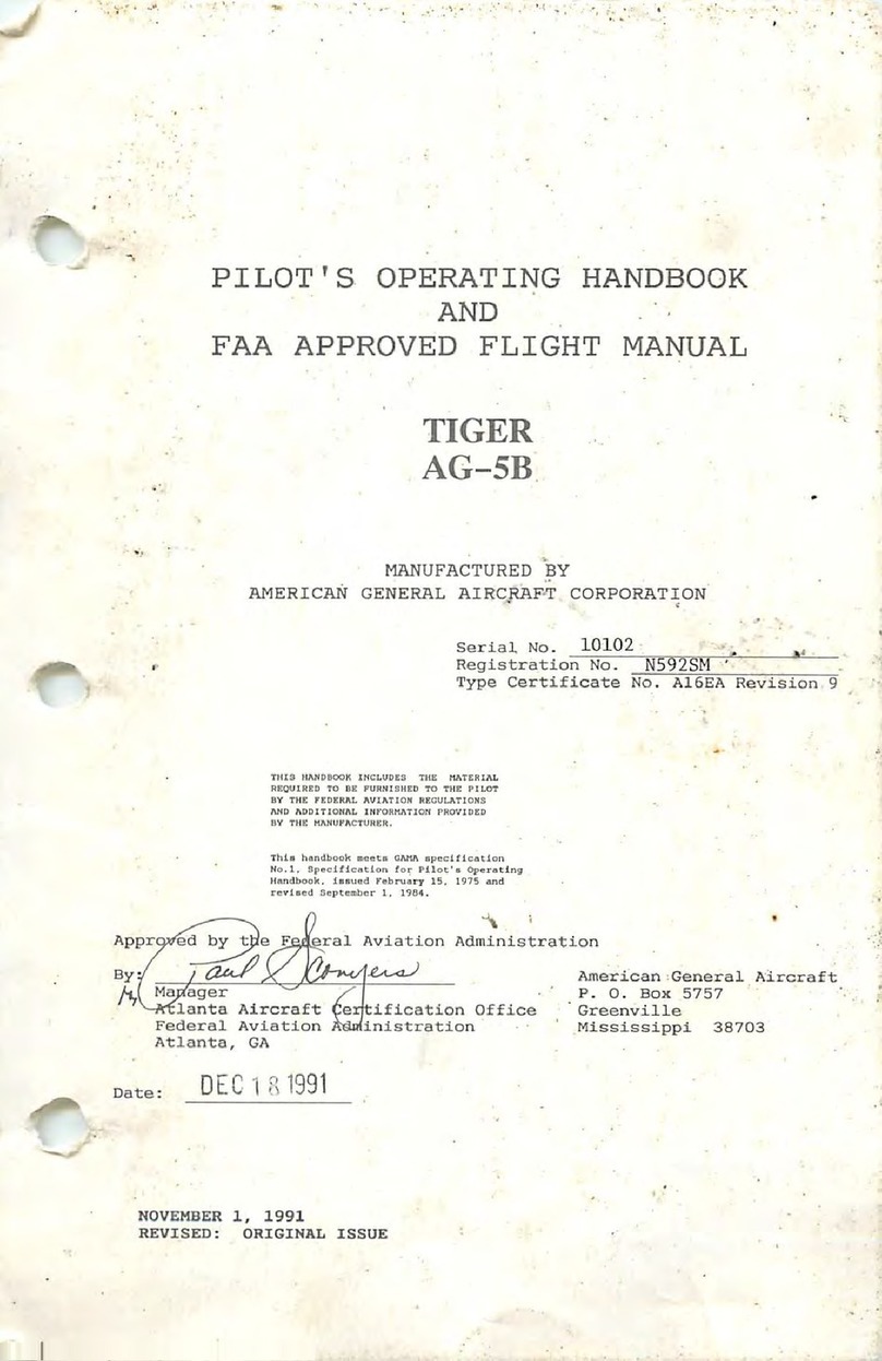 Grumman American AG-5B Tiger Pilot operating handbook