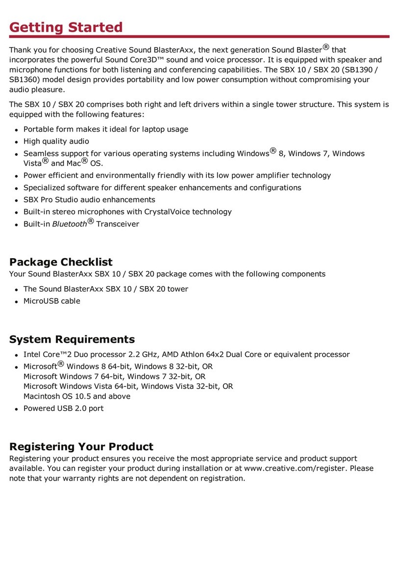 Creative Sound BlasterAxx SBX 10 User manual