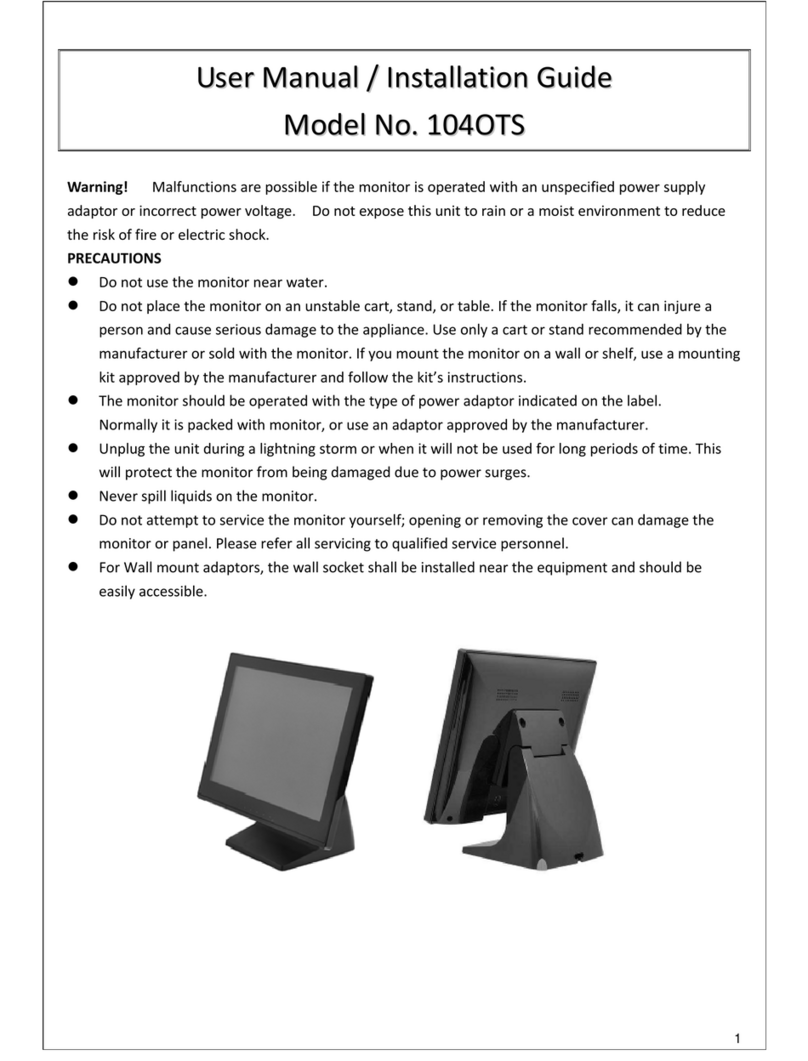 Xenarc 104OTS Installation and operating instructions Xenarc 104OTS Installation and operating instructions