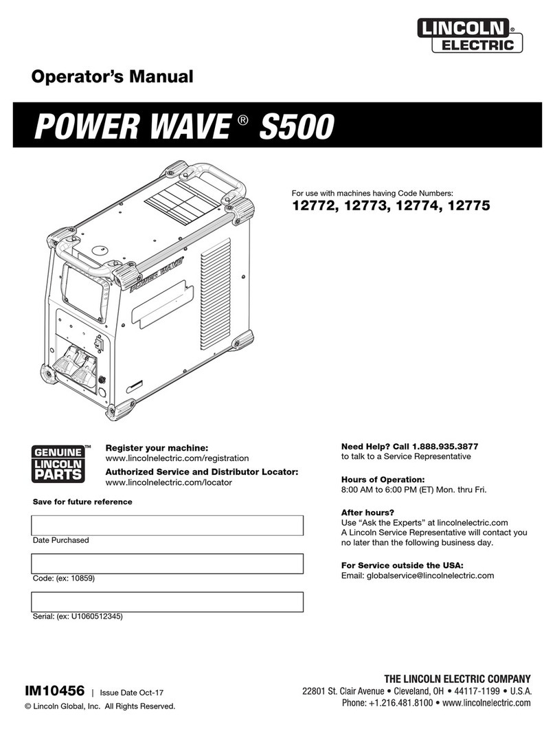 Lincoln Electric Power Wave S500 K2904-1 Operator's manual