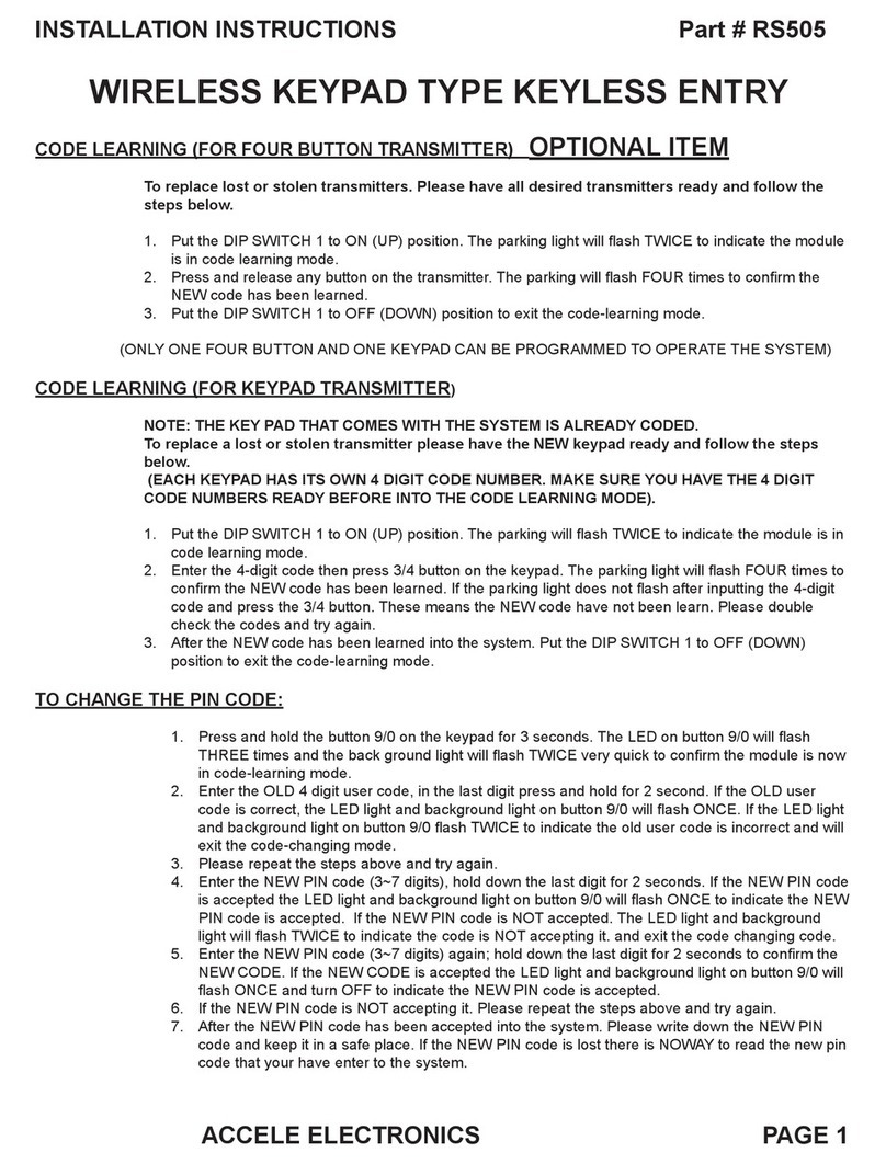 Accele RS505 installation instructions