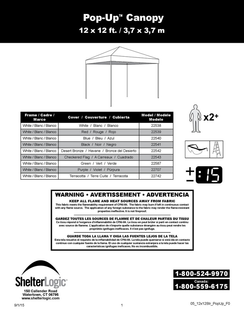ShelterLogic Pop-Up 22538 installation manual ShelterLogic Pop-Up 22538 installation manual