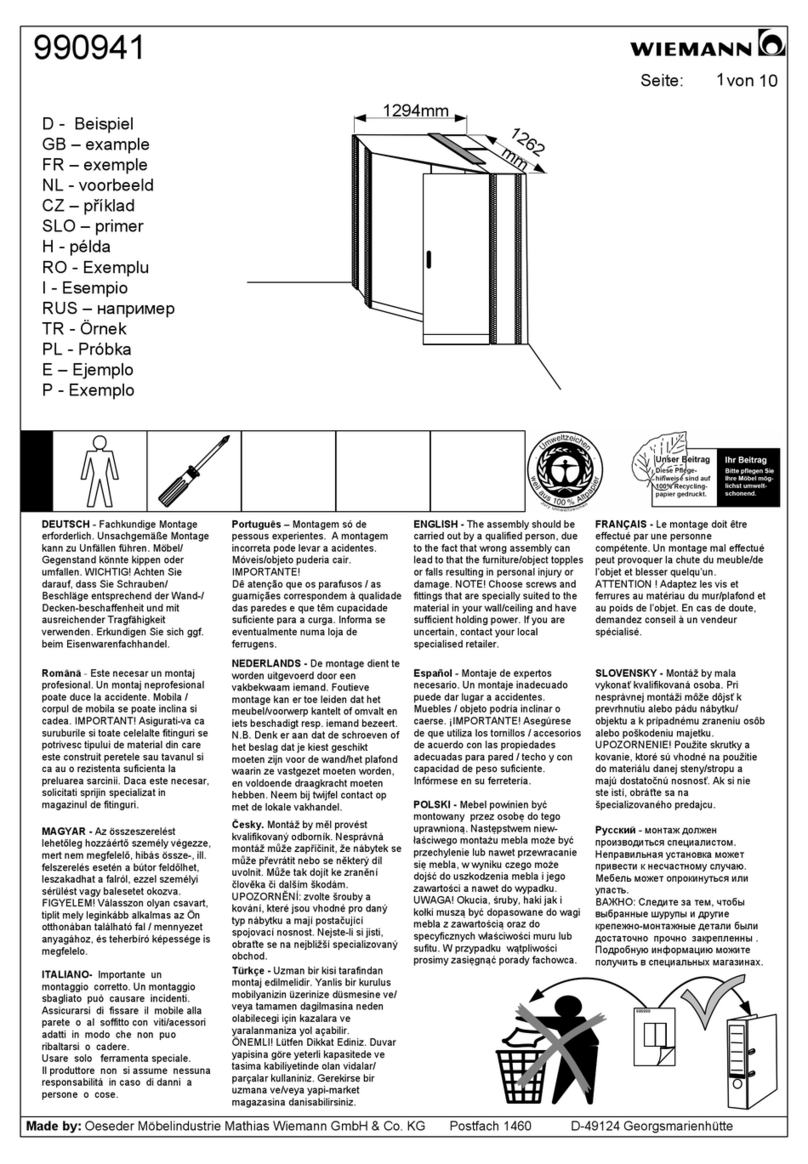 WIEMANN 990941 Assembly instructions