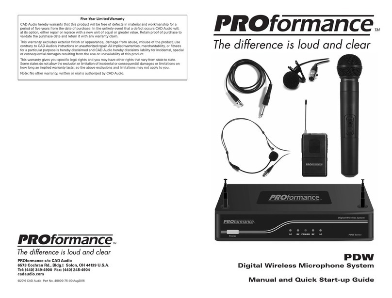PROformance PDW Manual and quick start-up guide