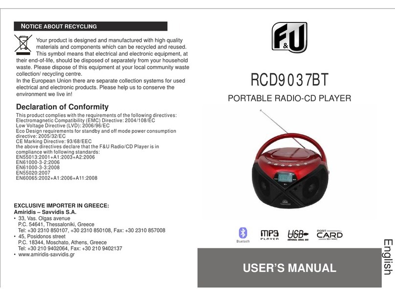 F&U RCD9037BT user manual