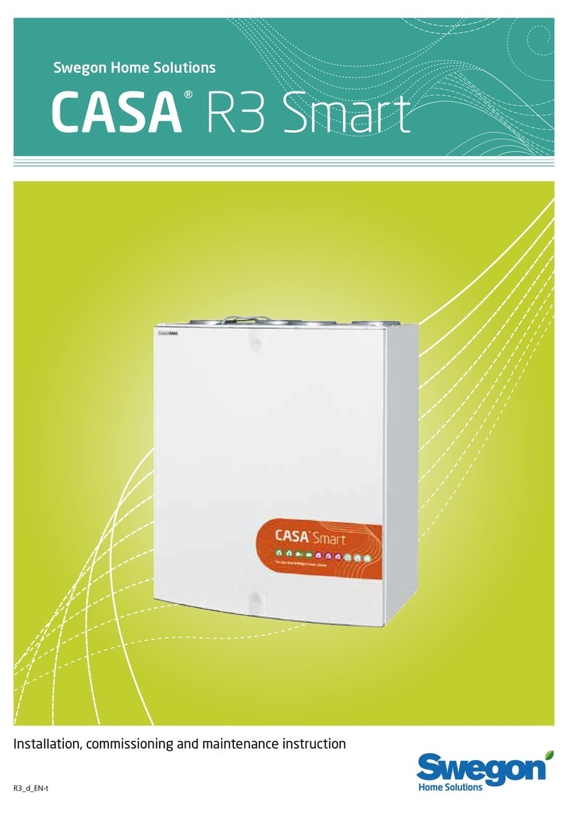 Swegon CASA R3 Smart Installation, commissioning and maintenance instructions