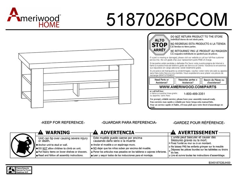 Ameriwood HOME 5187026PCOM manual Ameriwood HOME 5187026PCOM manual