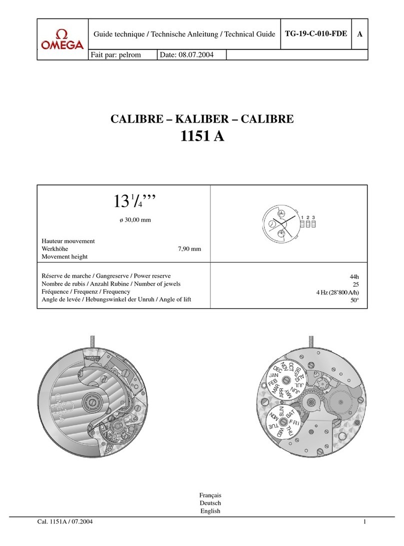 Omega Calibre 1151 A Quick start guide