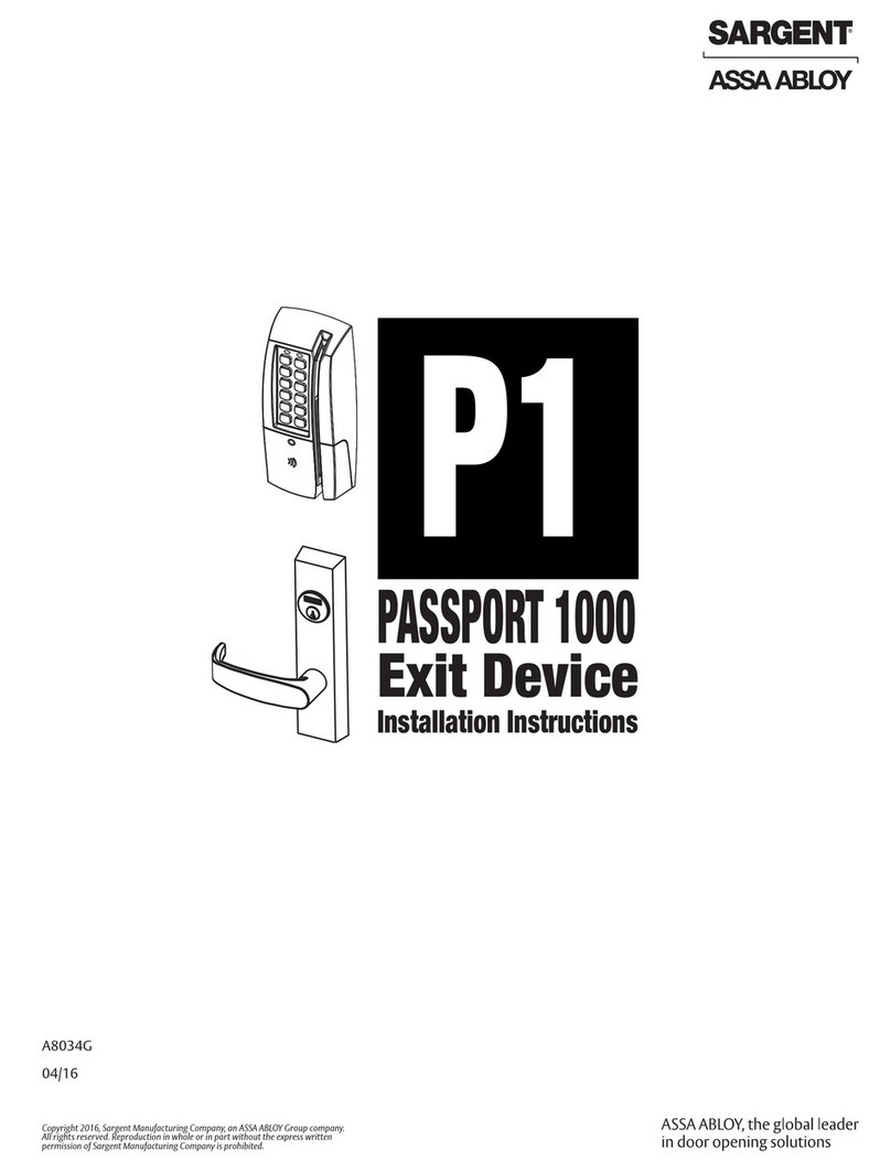 Sargent PASSPORT 1000 Exit Device User manual