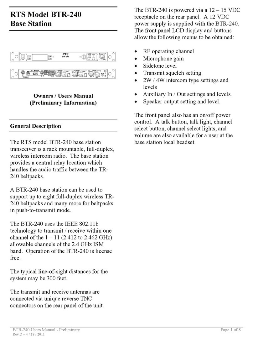 RTS BTR-240 user manual